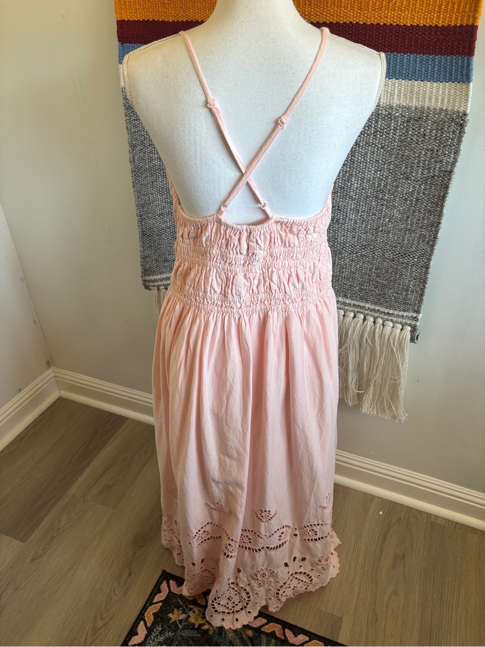 Future Collective Pink Maxi Eyelet Dress - Picture 4 of 10